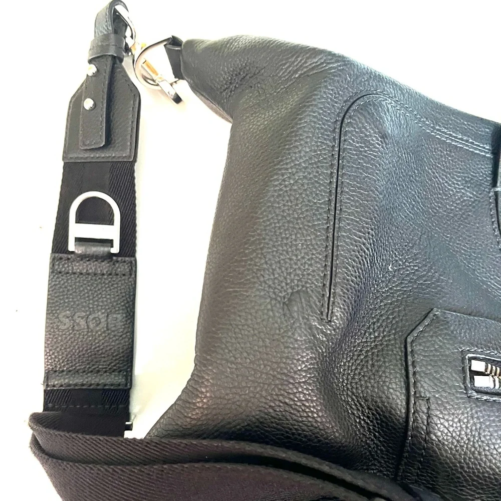 Boss Grained Leather Duffle Bag